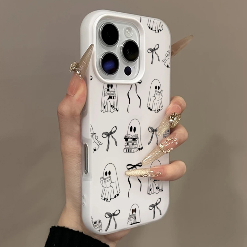 Bookshelf - Cute Halloween Book Ghost Bow Phone