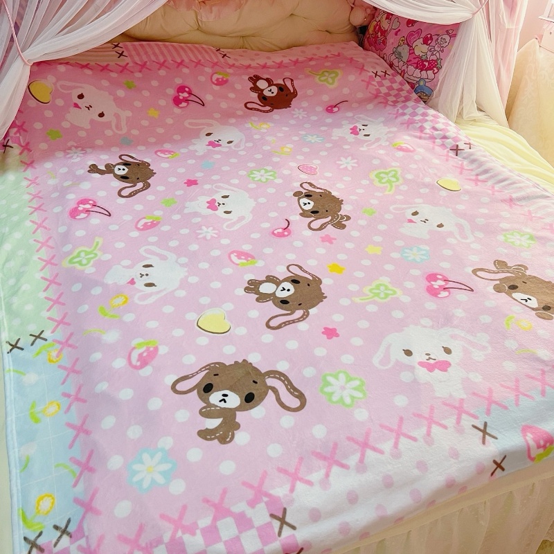 Office Stool - Cute Sugarbunnies Coral Plush Blanket Office