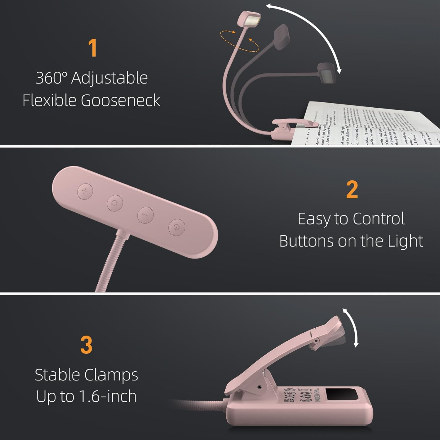 Reading Lamp Book Clamp Black/ - Desk Lamp 评论和价格