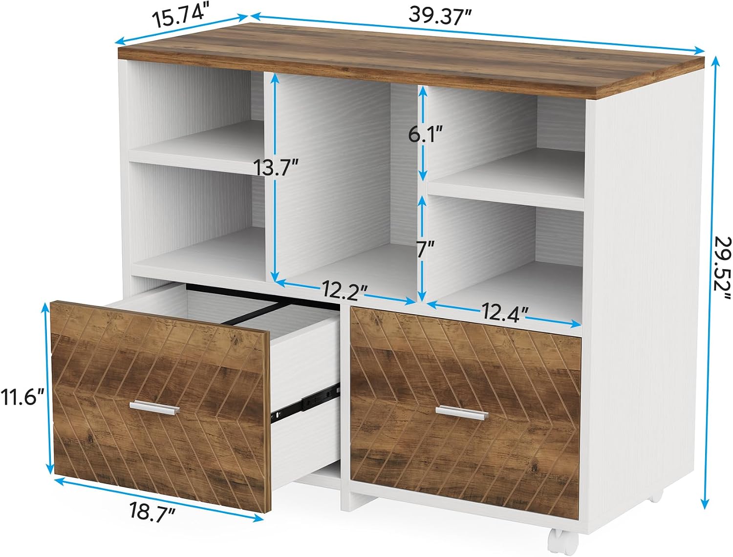2-Drawer Wood File Cabinet, Mo - Printer Stand 评论和价格
