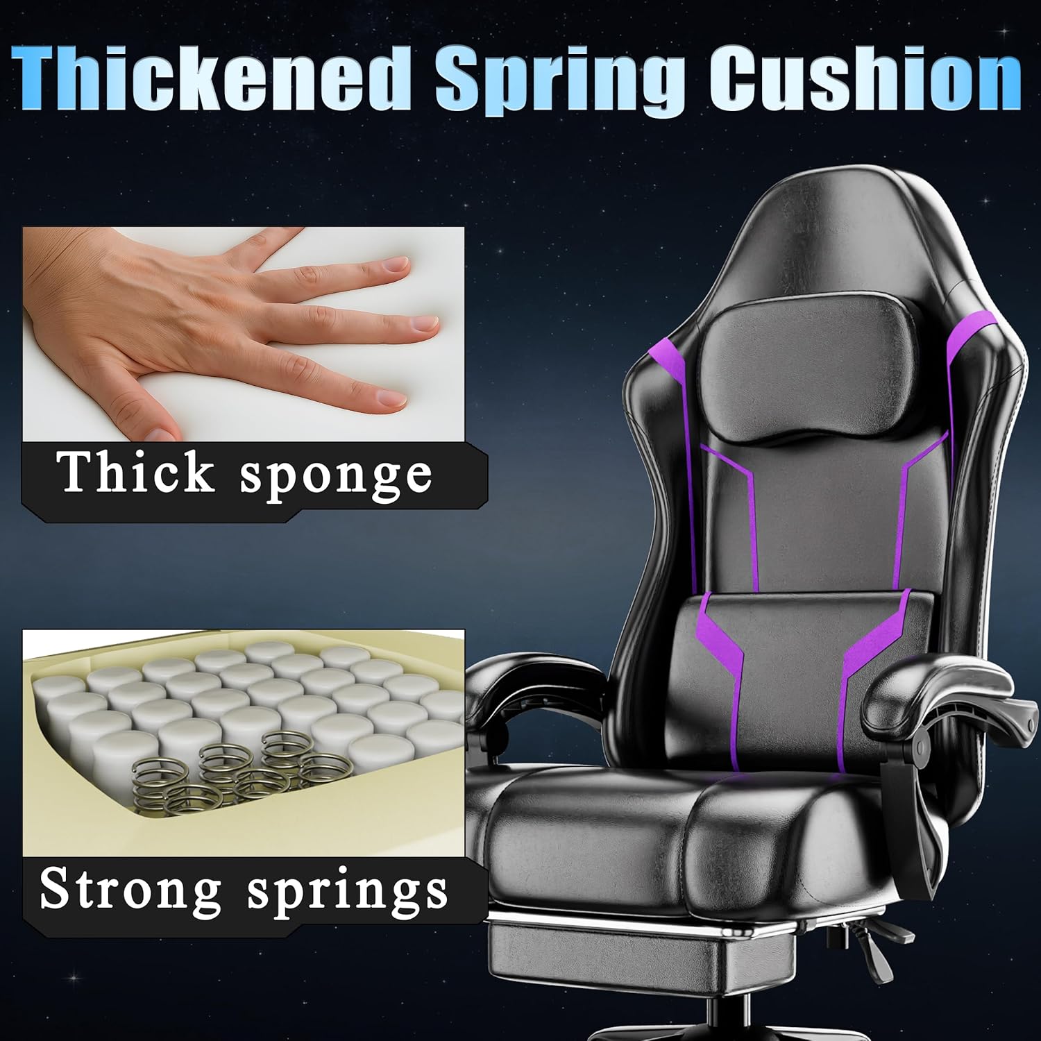 Ergonomic Gaming Chair with Po - Office Chair Cushion 评论和价格