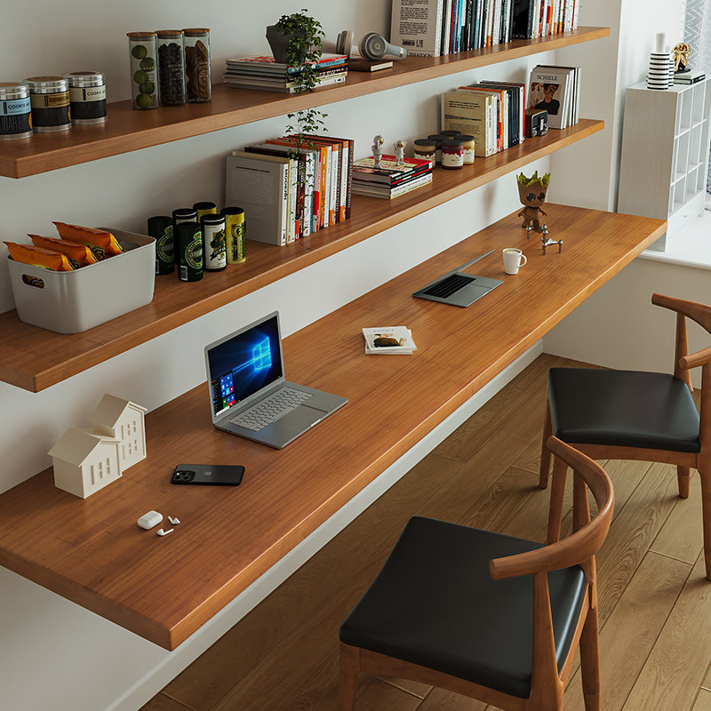 Nordic Solid Wood Desk with Bo - Bookshelf 评论和价格