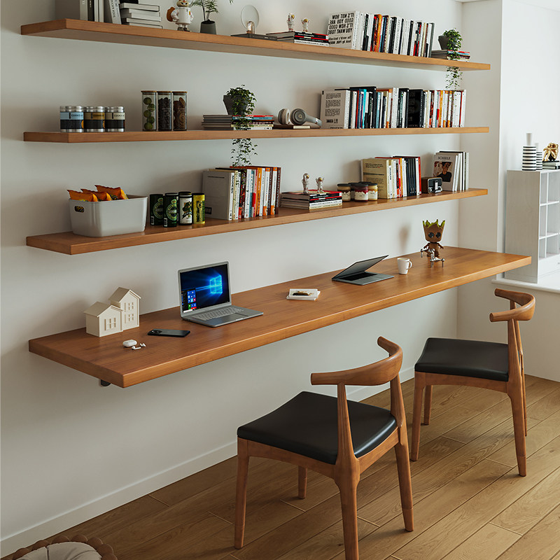 Nordic Solid Wood Desk with Bo - Bookshelf 评论和价格