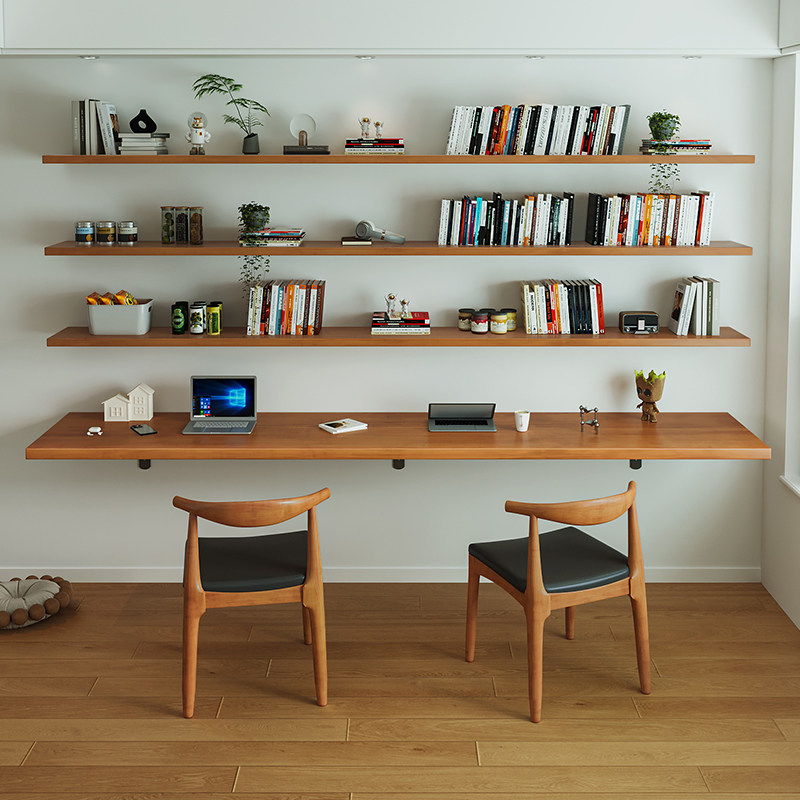 Nordic Solid Wood Desk with Bo - Bookshelf 评论和价格