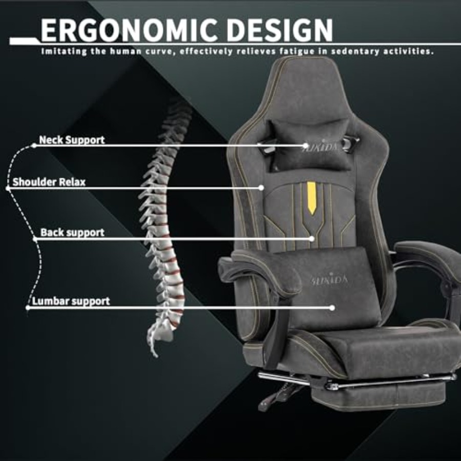 Gaming chair with footrest for - Office Chair Cushion 评论和价格