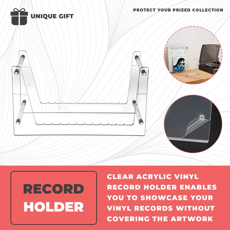 Clear Vinyl Record Stand Holde - Bookshelf 评论和价格