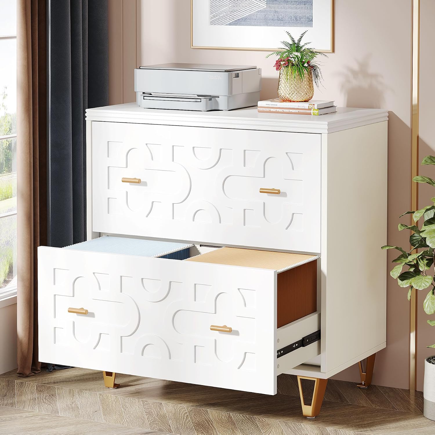 2-Drawer Lateral File Cabinet, - Printer Stand 评论和价格
