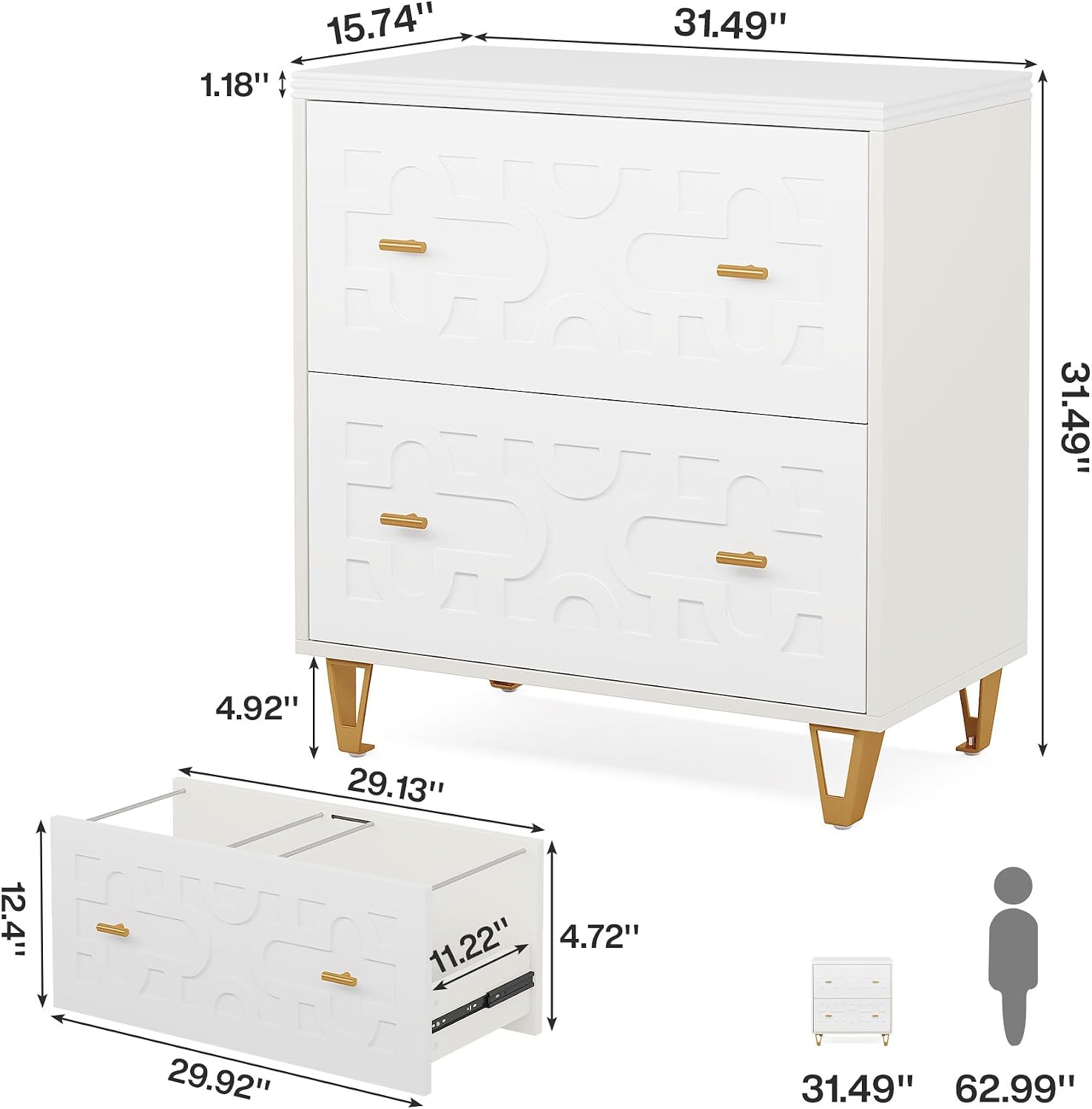 2-Drawer Lateral File Cabinet, - Printer Stand 评论和价格