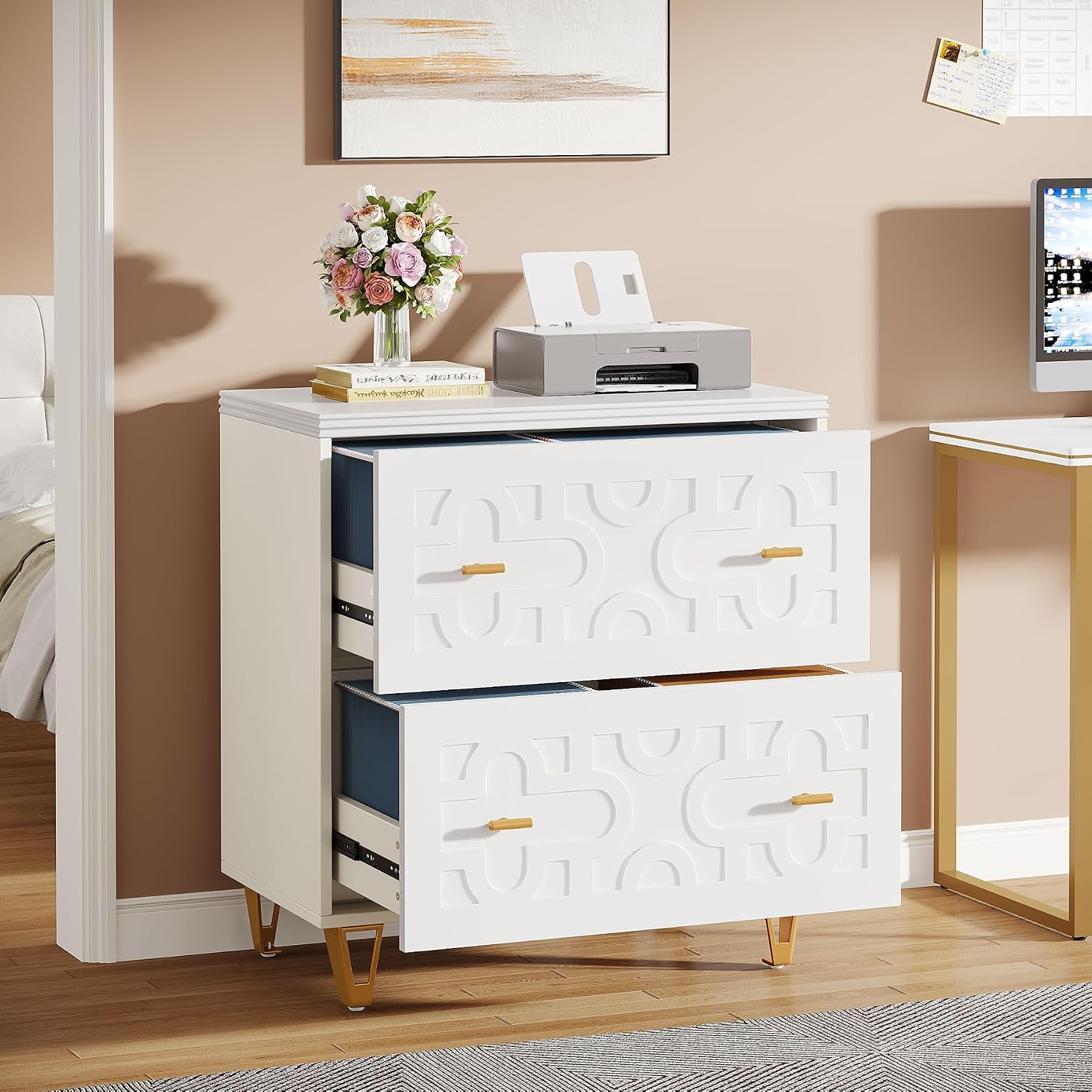 2-Drawer Lateral File Cabinet, - Printer Stand 评论和价格