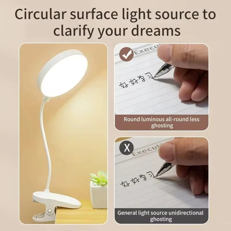 Portable USB Rechargeable Clip - Desk Lamp 评论和价格