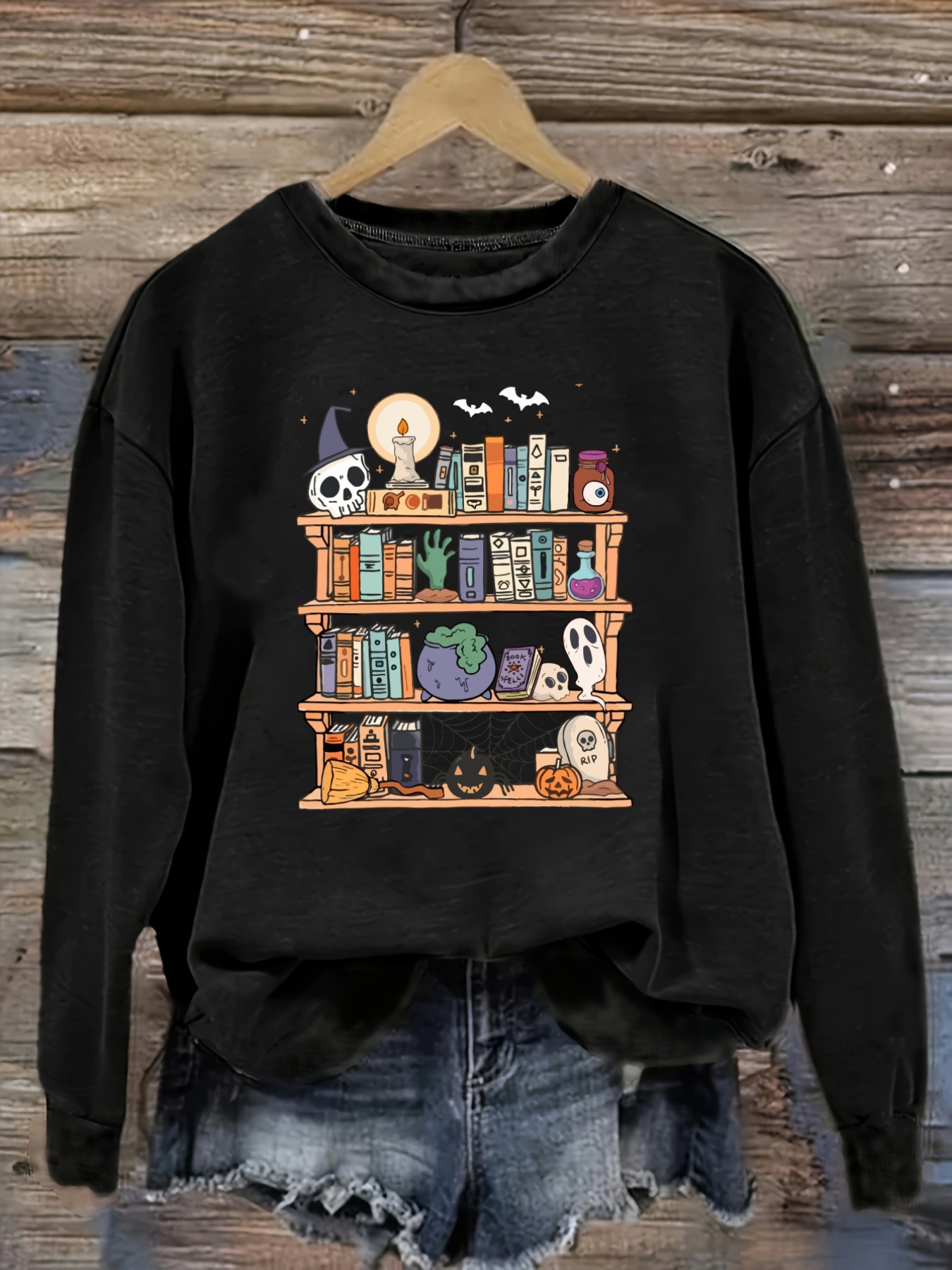 Women's Casual Long Sleeve Cre - Bookshelf 评论和价格