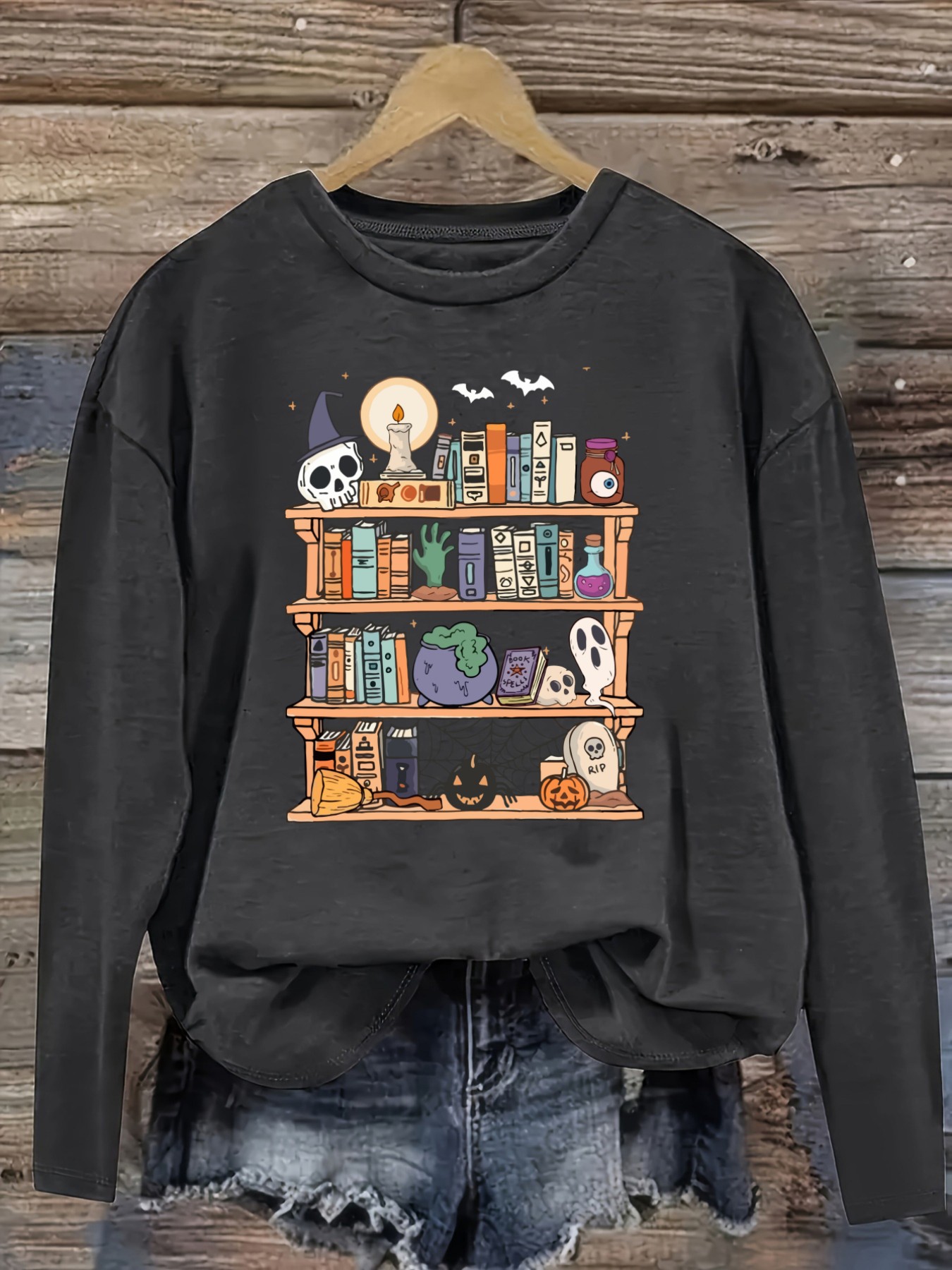 Women's Casual Long Sleeve Cre - Bookshelf 评论和价格