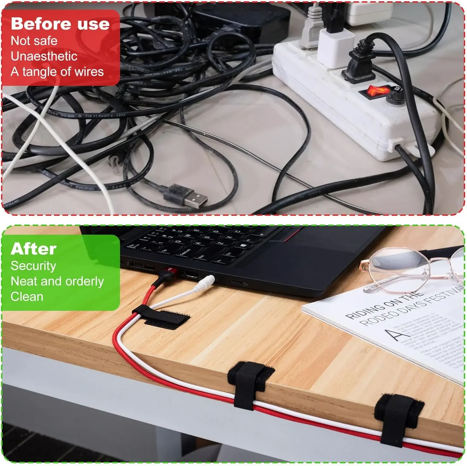 Reusable Cable Ties Fastening  - Desk Organizer 评论和价格