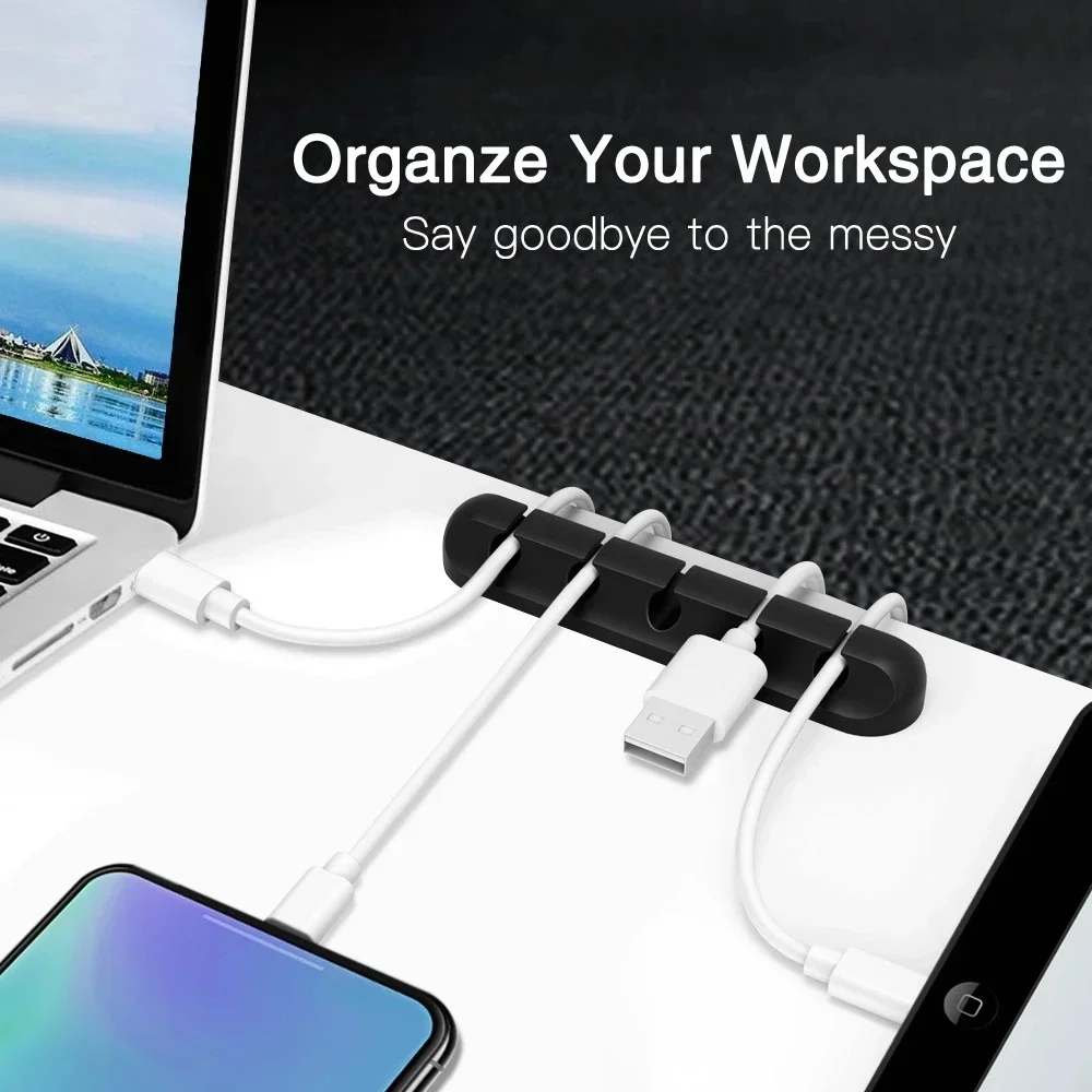 Silicone USB Cable Organizer U - Desk Organizer 评论和价格