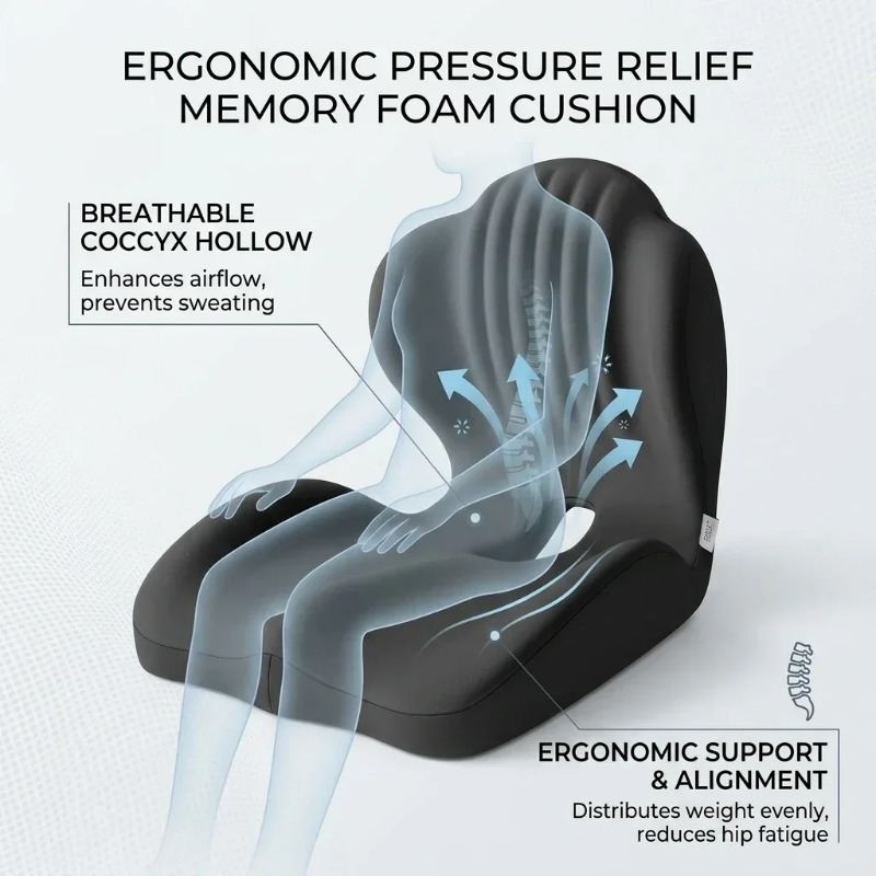 Coccyx Seat Cushion Memory Foa - Office Chair Cushion 评论和价格