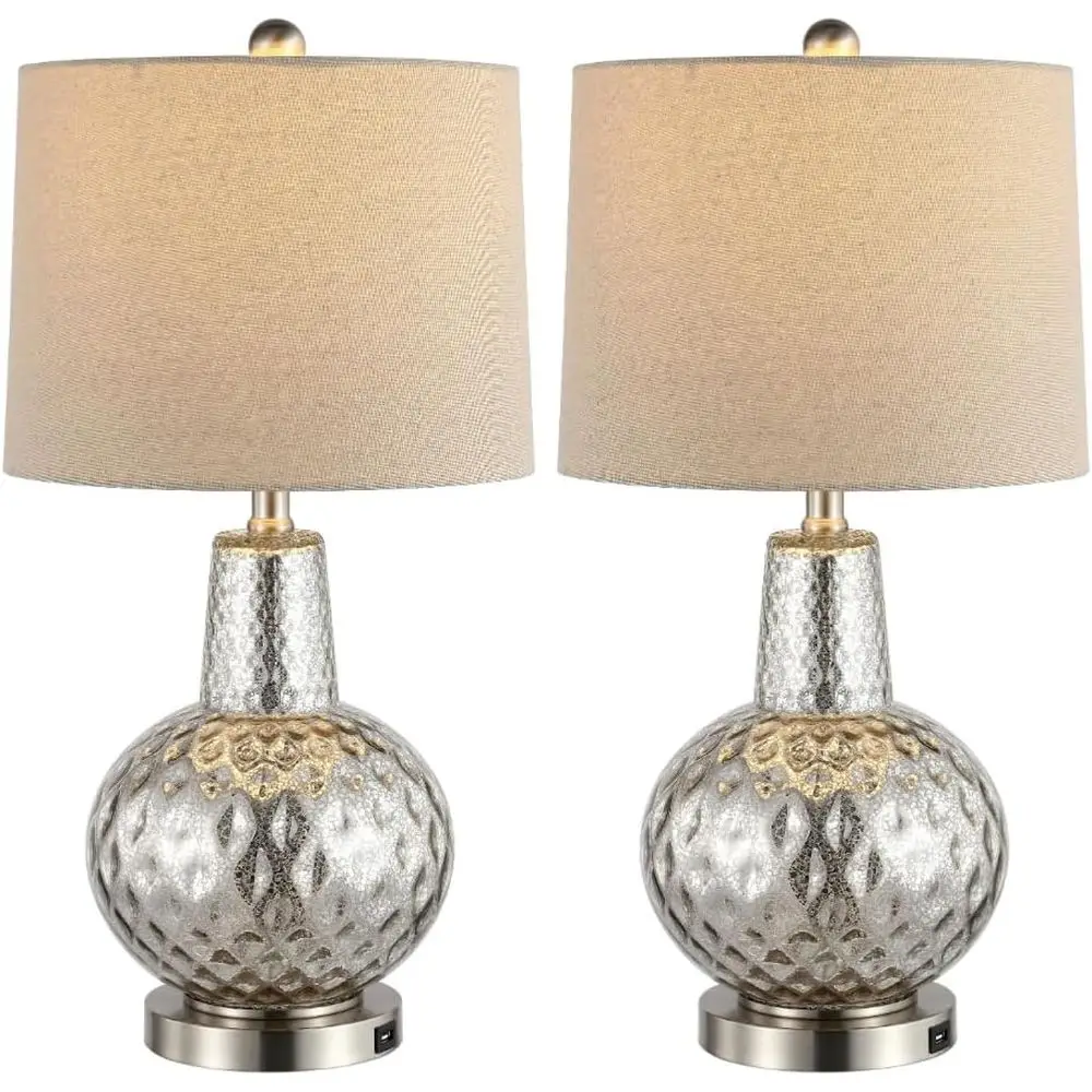 24-inch Silver/Ivory Shade LED - Desk Lamp 评论和价格