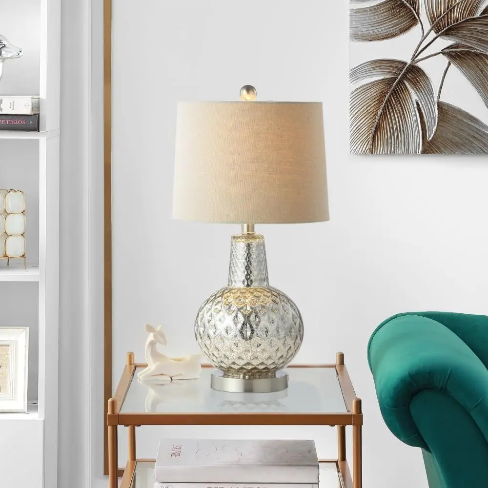 24-inch Silver/Ivory Shade LED - Desk Lamp 评论和价格