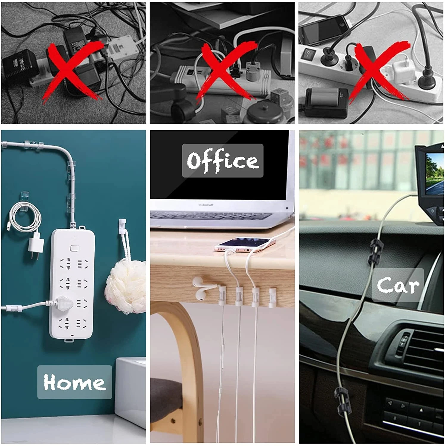 Cable Clips Organizer Drop Wir - Desk Organizer 评论和价格
